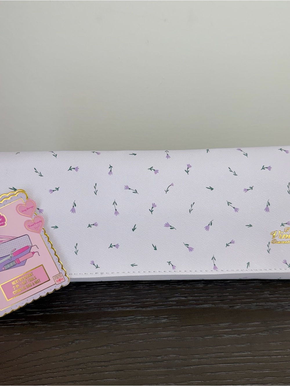 White Floral Print Women’s Clutch Wallet